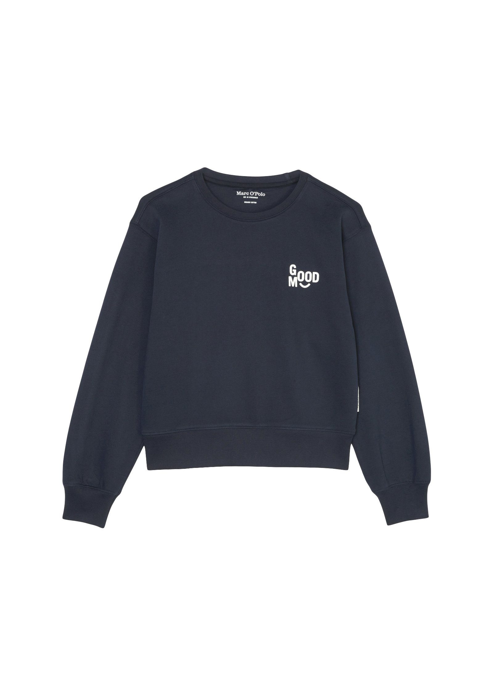 Marc O'Polo Sweatshirt mit Gute Laune-Details blau