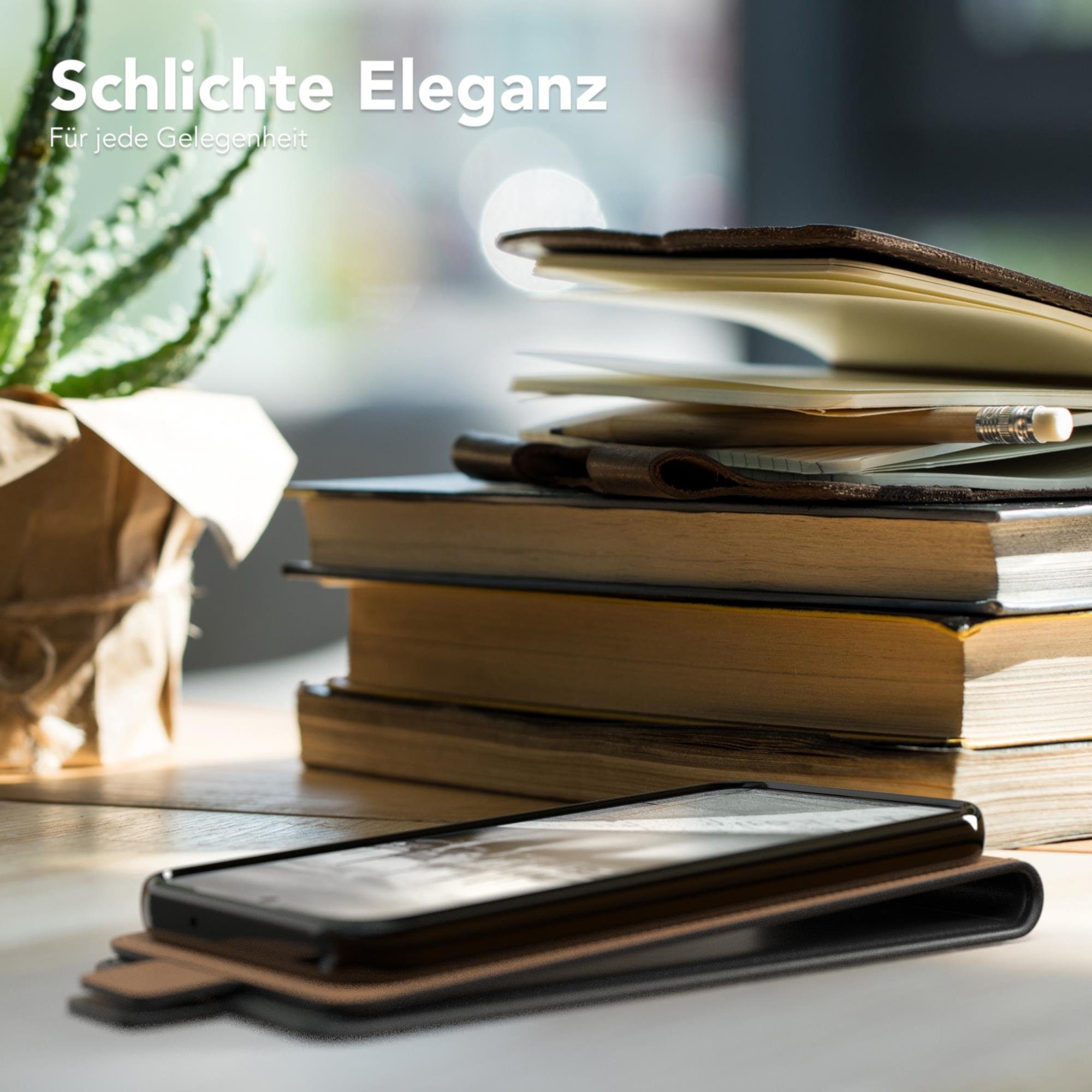 EAZY CASE Handyhülle Flipcase für Samsung Galaxy S23 6,1 Zoll, Tasche Klapphülle Handytasche zum Aufklappen Etui Kunstleder Schwarz