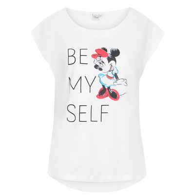 SunCity Kurzarmshirt »Disney Minnie Maus Damen Shirt T-Shirt Mouse grau Größe M« Be my self