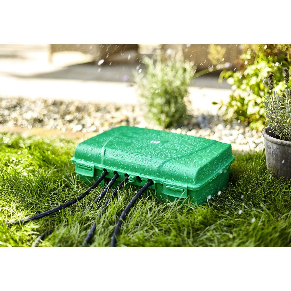 HEITRONIC Gartensteckdose Heitronic 21046 Verteilerbox Grün, 21046
