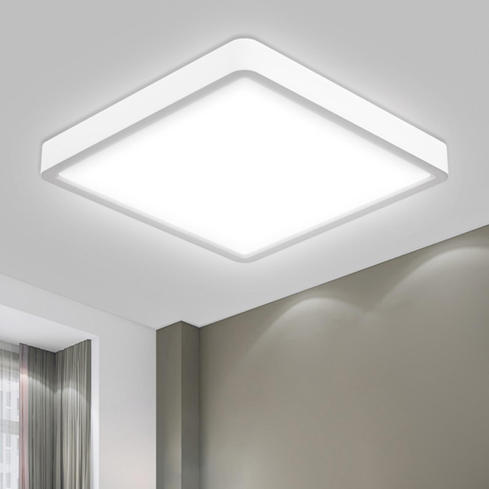 LQWELL LED Deckenleuchte Ultradünne runde LED-Deckenleuchte, flach, 18W, natürliches Licht, LED fest integriert, Warmweiß (3000K)/ Neutralweiß (4000K)/ Kaltweiß (6500K), augenschonende Deckenbeleuchtung, für Wohnzimmer Badezimmer Schlafzimmer Küche Balkon Keller Büro