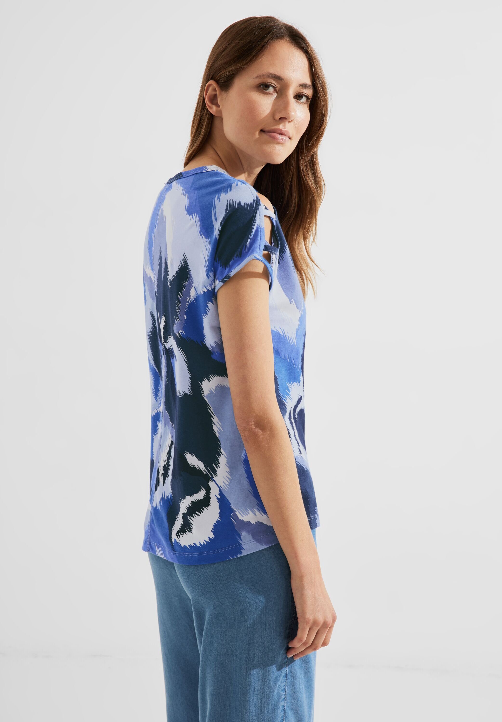 Cecil T-Shirt sea mit blue V-Ausschnitt