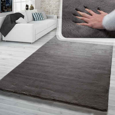 Fellteppich Hochflor Teppich Schlafzimmer Shaggy Kunstfell Flauschig, TT Home, Läufer, Höhe: 26 mm