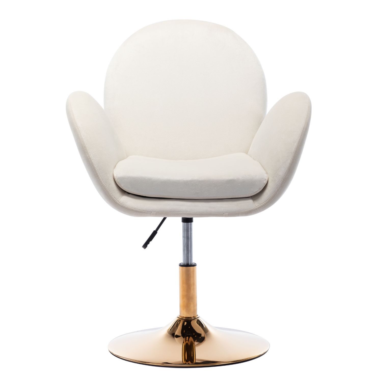CHAIRUS Polsterstuhl 360° Drehbarer Sessel mit goldenem Sockel, Samt Polsterung (1 St), Schminkstuhl mit ergonomischer Rückenlehne, Wohnzimmerstuhl