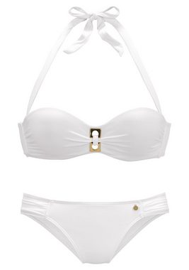 LASCANA Bügel-Bandeau-Bikini mit goldenem Detail