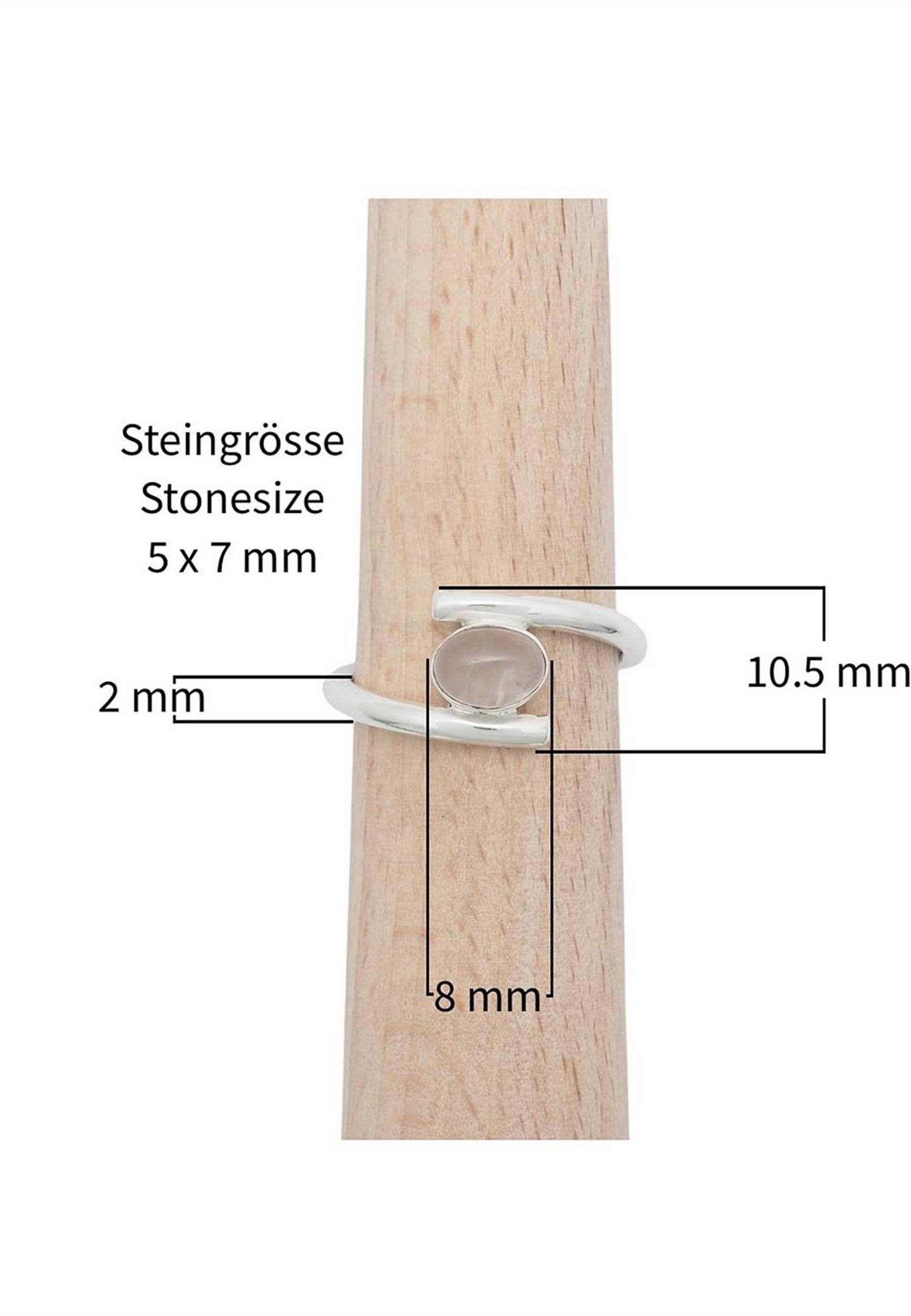 mantraroma Silberring 925er mit Silber Rosenquarz