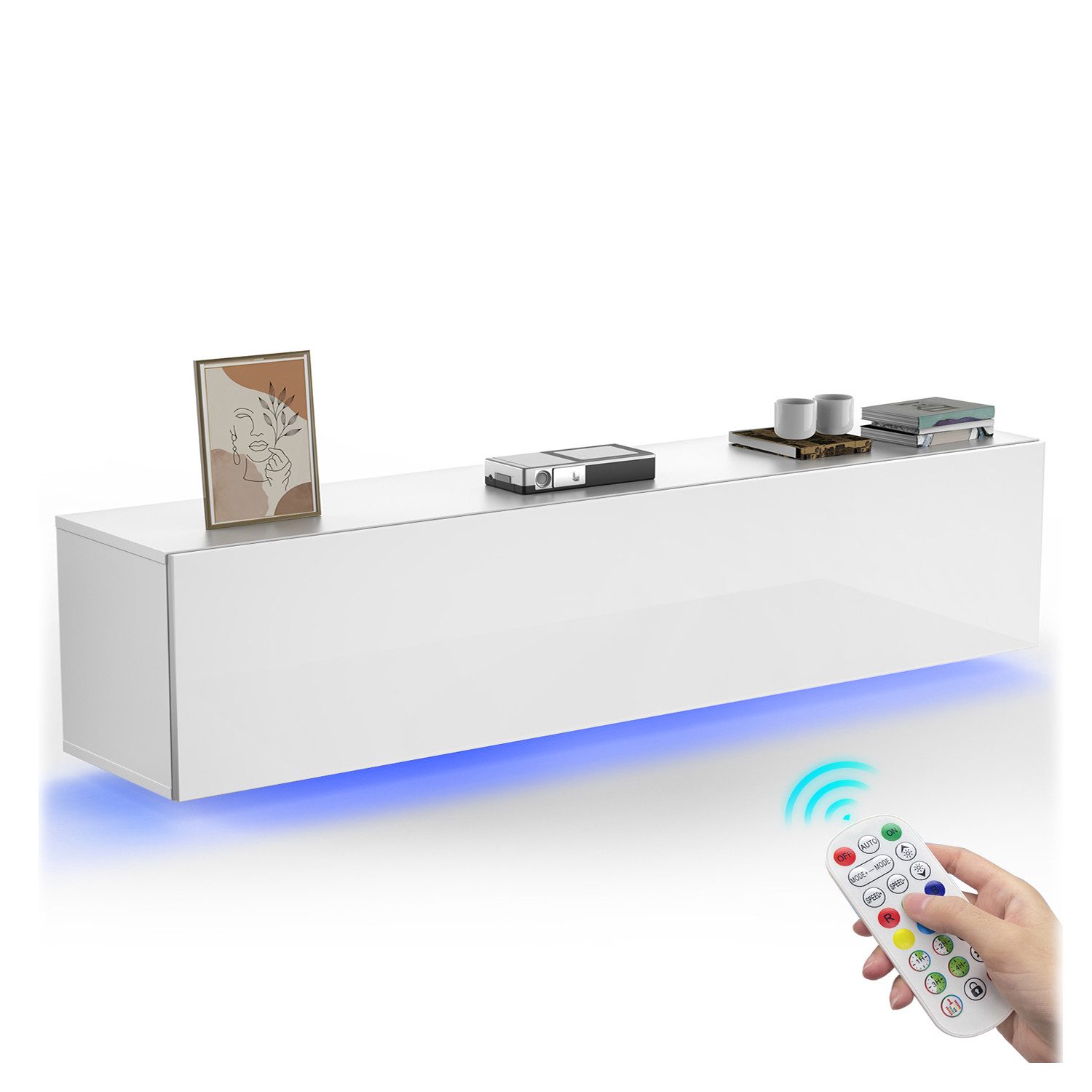 oyajia Lowboard TV-Schrank mit LED Beleuchtung, Lowboard 140 cm, Stehend un günstig online kaufen