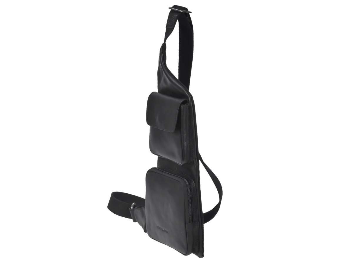 Greenburry Umhängetasche Pure Black, Crossbag 25x38cm, Messengerbag, Damen Herren