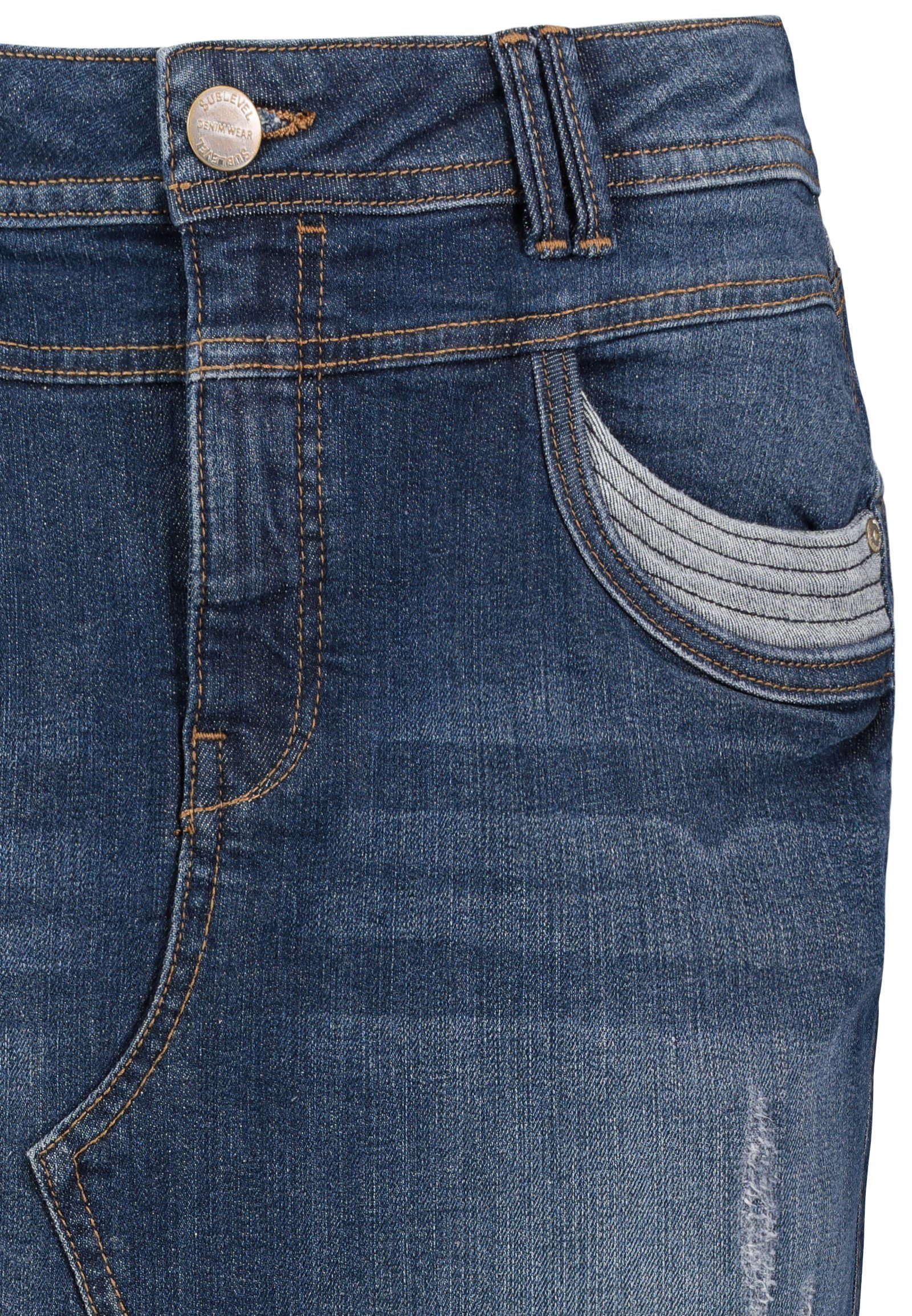 SUBLEVEL Jeansrock Damen Jeans rock Rock Minirock Denim Stretch Vintage Use günstig online kaufen