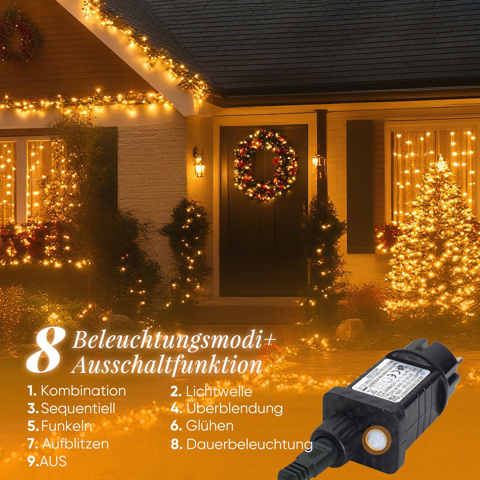 Salcar LED-Lichterkette LED-Lichterkette Aussen Cluster Weihnachtslichterke günstig online kaufen