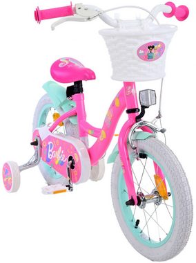 Volare Kinderfahrrad Barbie 14-Zoll, Rosa, (1-tlg), Rücktrittbremse, höhenverstellbarer Sattel und Lenker, mit Korb