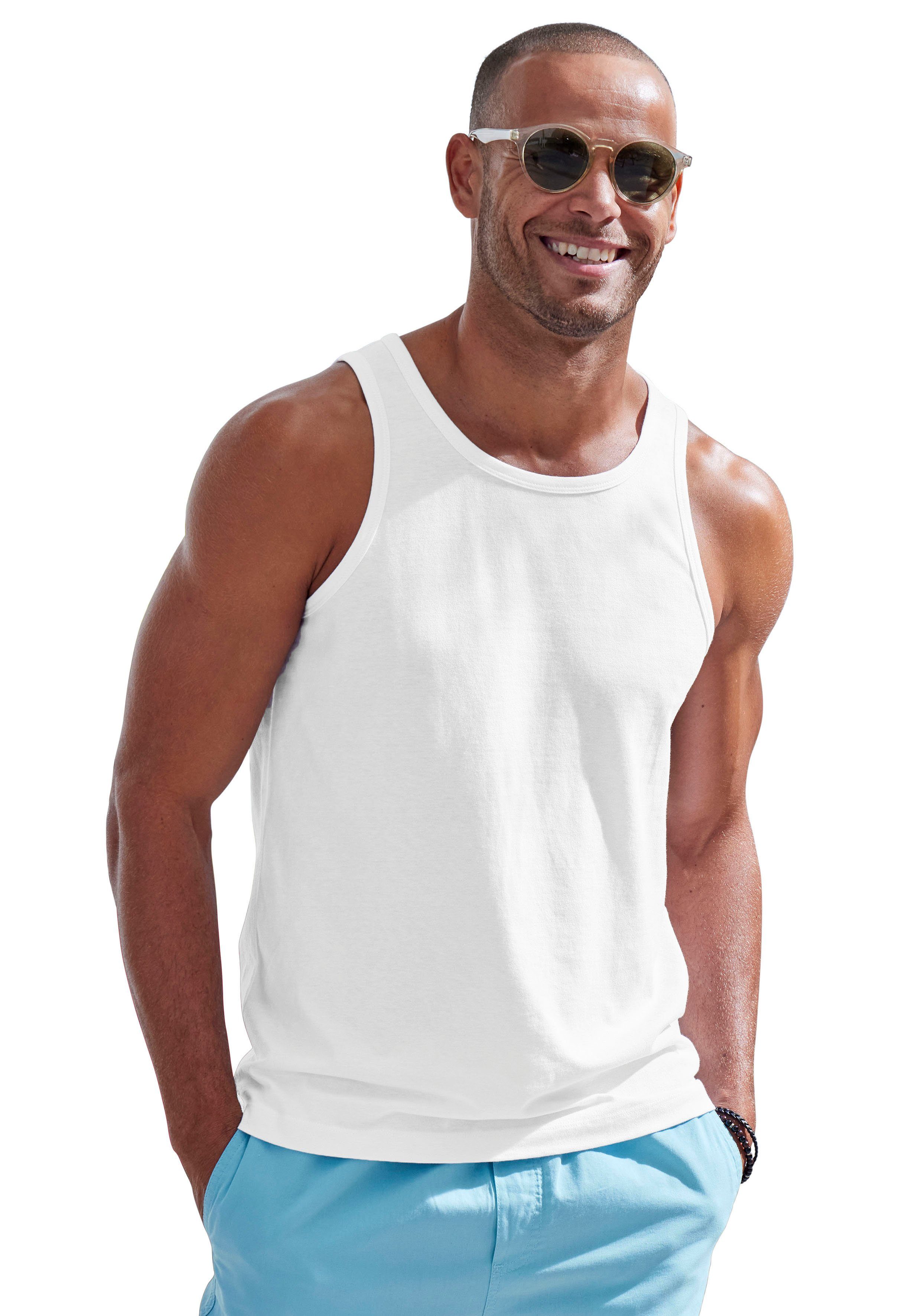 John Devin Tanktop (Packung, 2-tlg) in schöner Melange-Optik