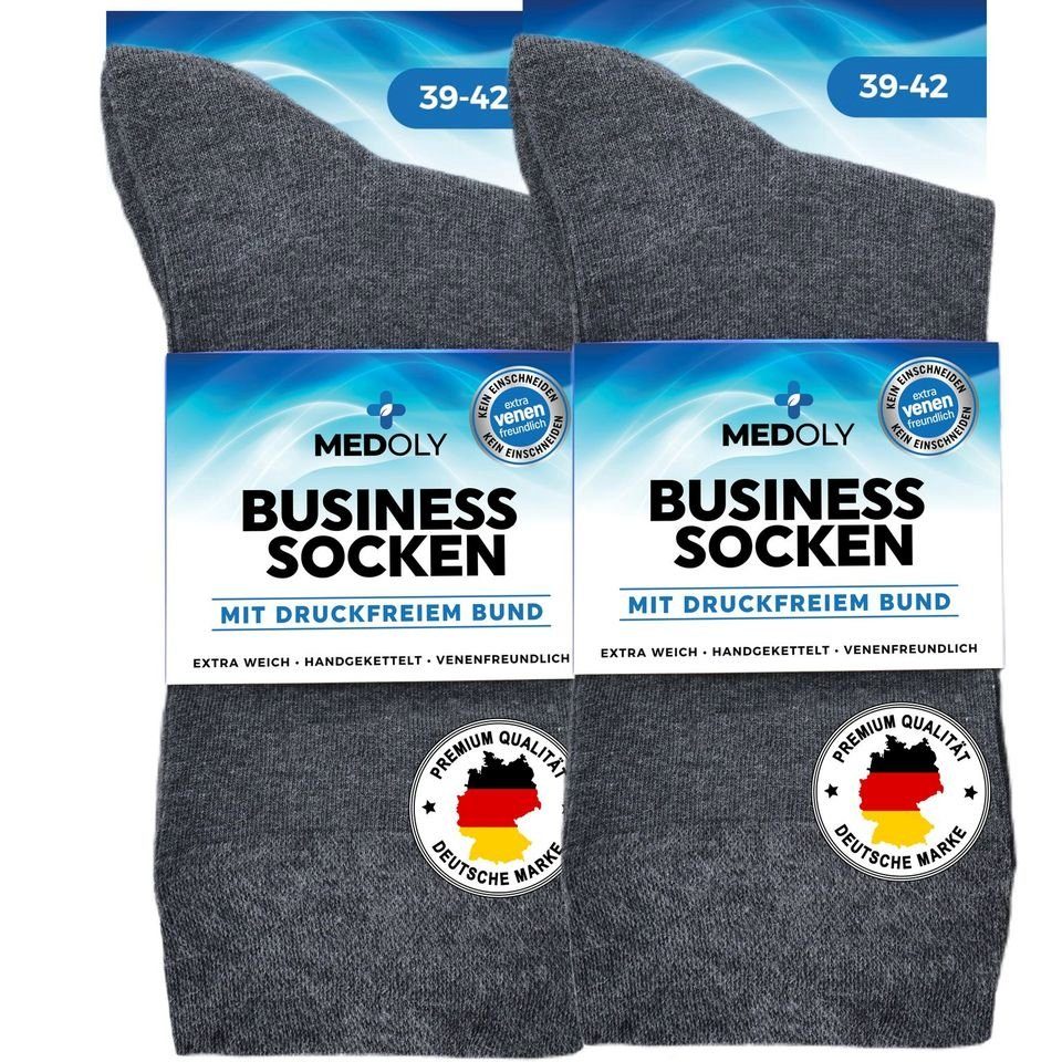 MEDOLY Businesssocken Premium Herren Socken (6 Paar) aus Baumwolle, ohne einschneidende Bündchen