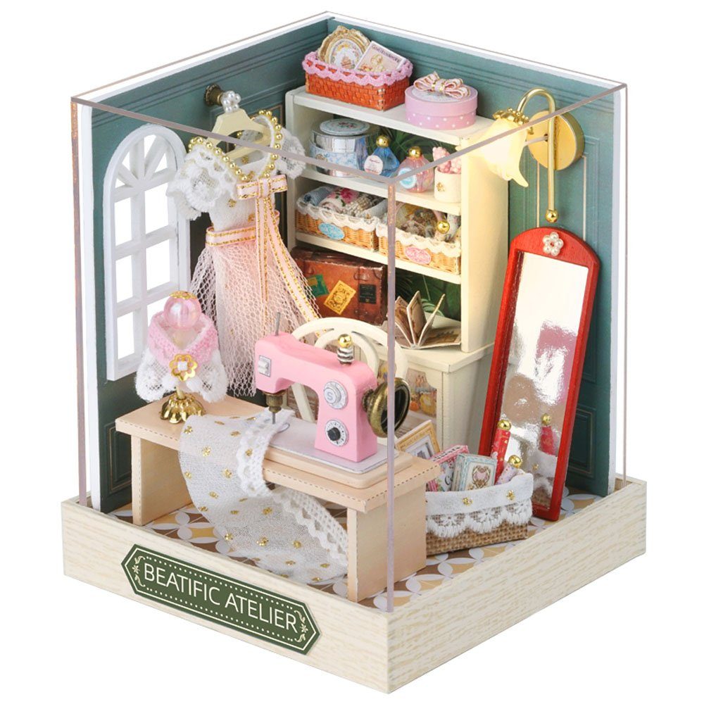Cute Room 3D-Puzzle Puppenhaus Miniatur DIY Modellbausatz Schneiderei, Puzz günstig online kaufen