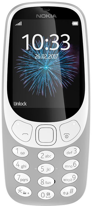 Nokia 3310 Handy (6,1 cm/2,4 Zoll, 16 GB Speicherplatz, 2 MP Kamera),  Feature OS, 16MB int. Speicher, erweiterbar mit microSD-Karte auf 32GB