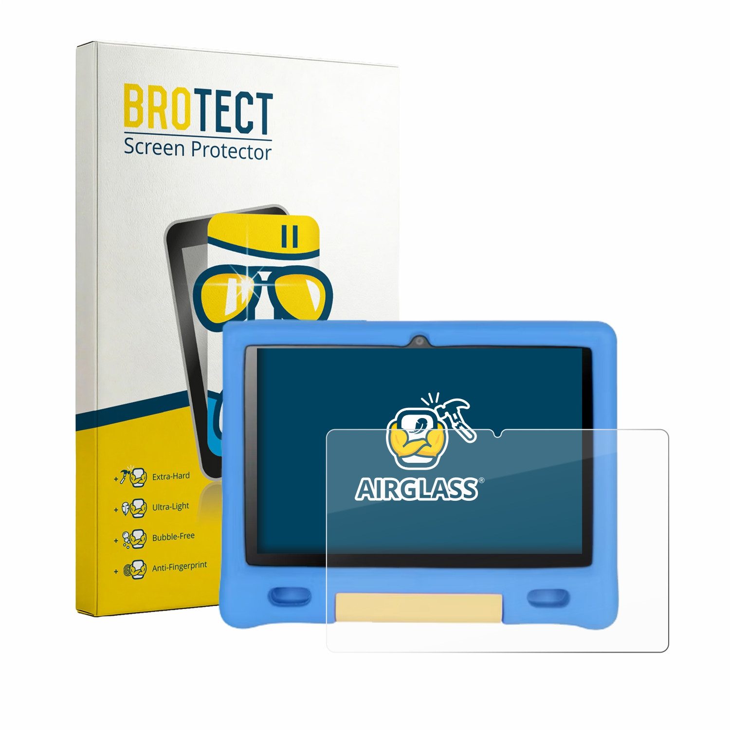BROTECT Displayschutzglas Folie für Bufo Kids Tablet 10.1", Schutzfolie Glas Panzer Display Schutz klar