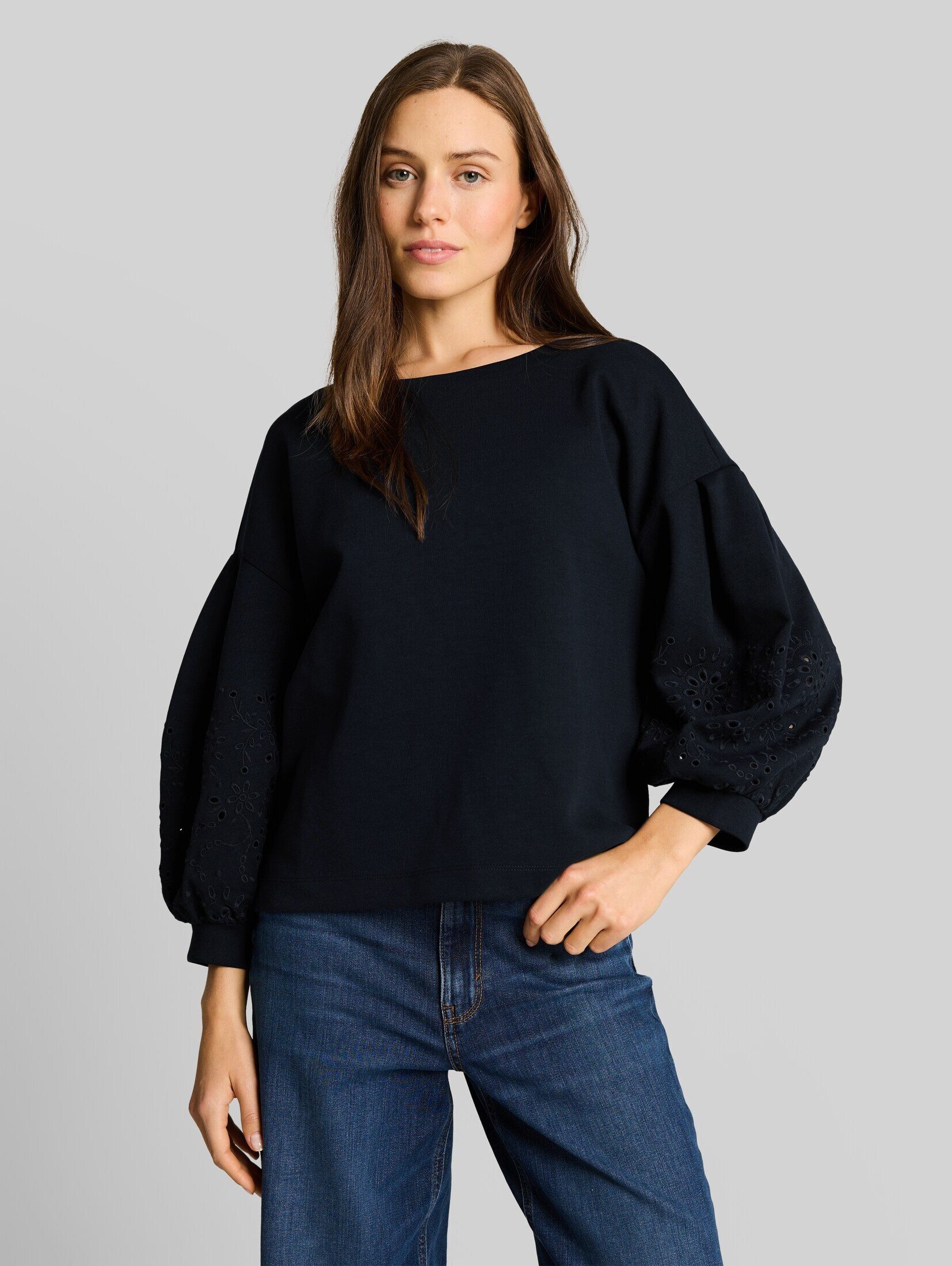 TOM TAILOR Sweatshirt Strick & Sweatshirts Boxy Sweatshirt mit Lochstickerei