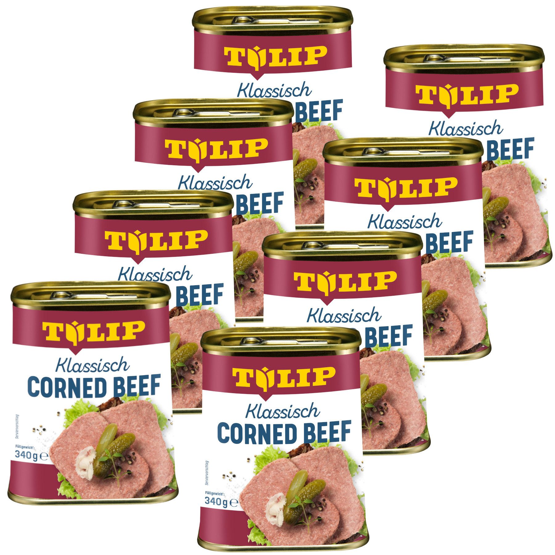 TULIP Wurstkonserve 340g Corned Beef Delikatesse Proteinquelle Rindfleisch, 340 g, (Packung)