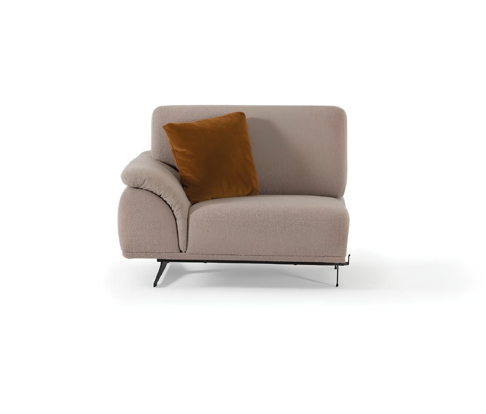 JVmoebel Big-Sofa Braune Textil-Couch mit Polyätherschaum-Polsterung und Edelstahlfüßen, Made in Europa