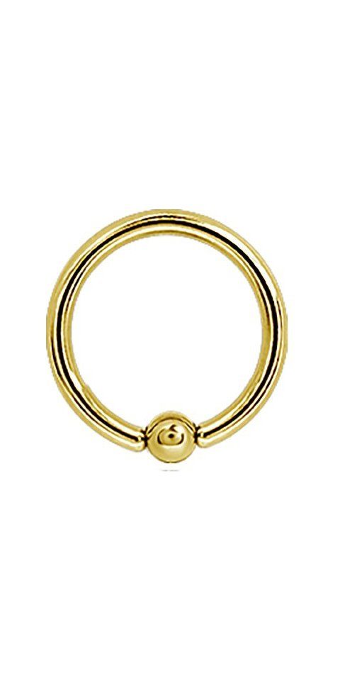 Karisma Augenbrauenpiercing Titan Gold G23 BCR Ring Intimpiercing Septum Lippe Kugel 3mm Klemmkugel Stärke 1,2mm - 7.0 Millimeter
