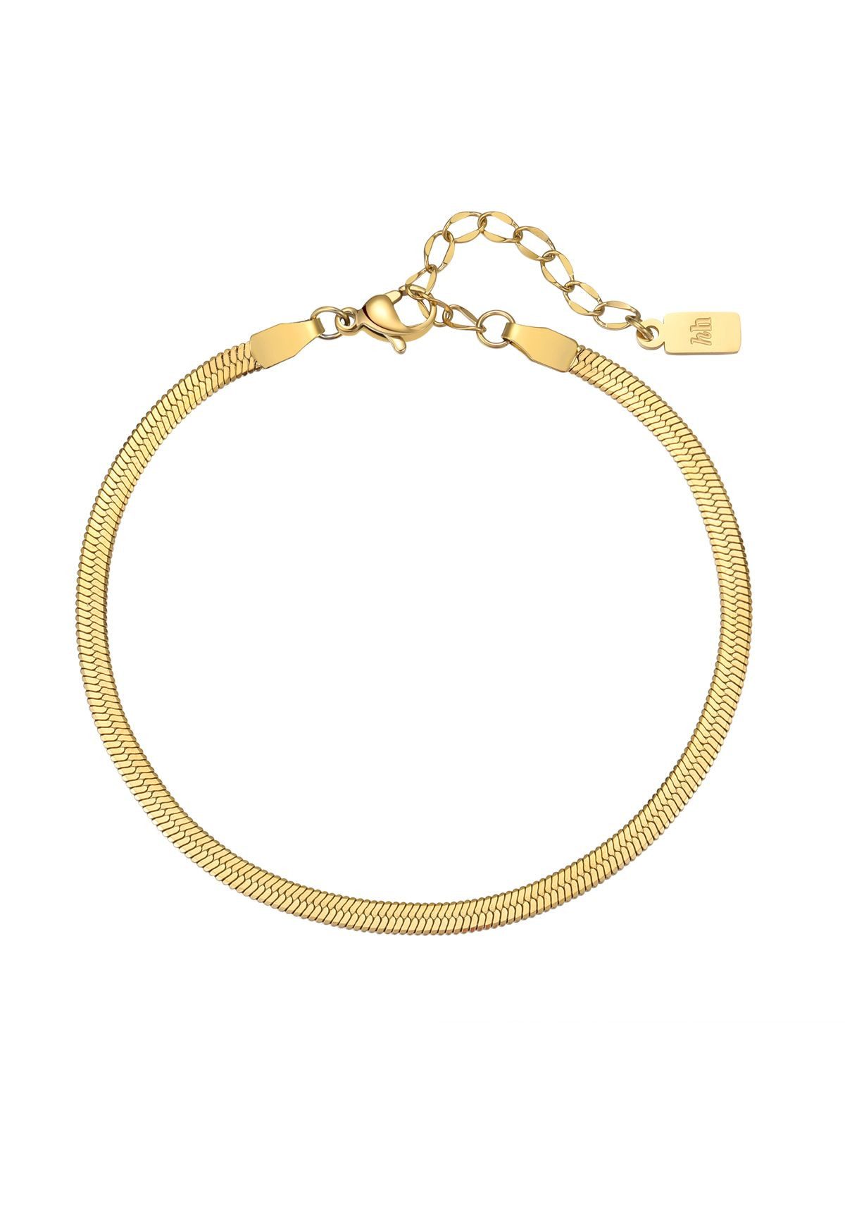 Hey Happiness Edelstahlarmband Snake Band für Herren, 23 cm, Vergoldetes Männer Schlangenarmband, wasserfest