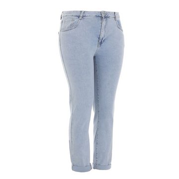 Ital-Design Relax-fit-Jeans Damen Freizeit Stretch High Waist Jeans in Hellblau