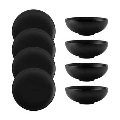 Maxwell & Williams Kombiservice Caviar Black Dinner-Set 8er Set (8-tlg), Keramik