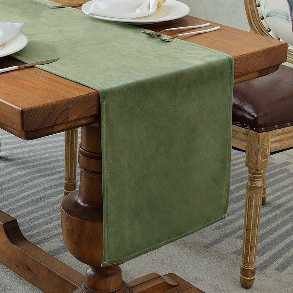 XDeer Tischläufer Tischläufe,Tischläufer Tischdeko Deko Wohnzimmer für, Weihnachten,Hochzeit Tischband (35*180cm) green | Tischläufer