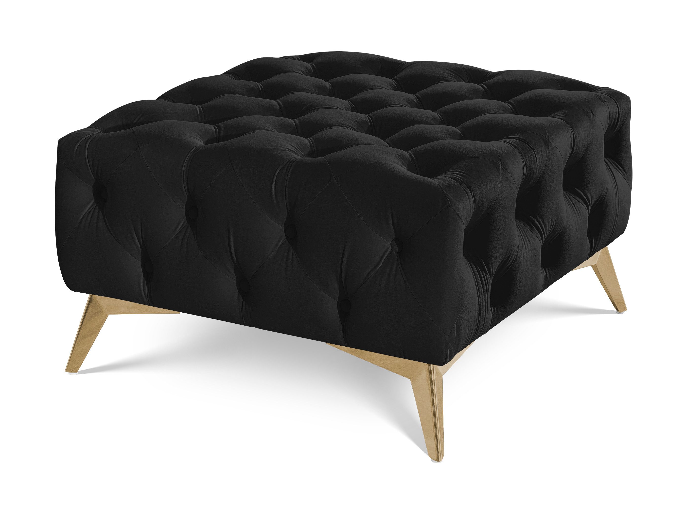 S-Style Möbel Polsterhocker Chesterfield Whitby, mit goldenen, silbernen oder schwarzen Füßen, mit Wellenfederung