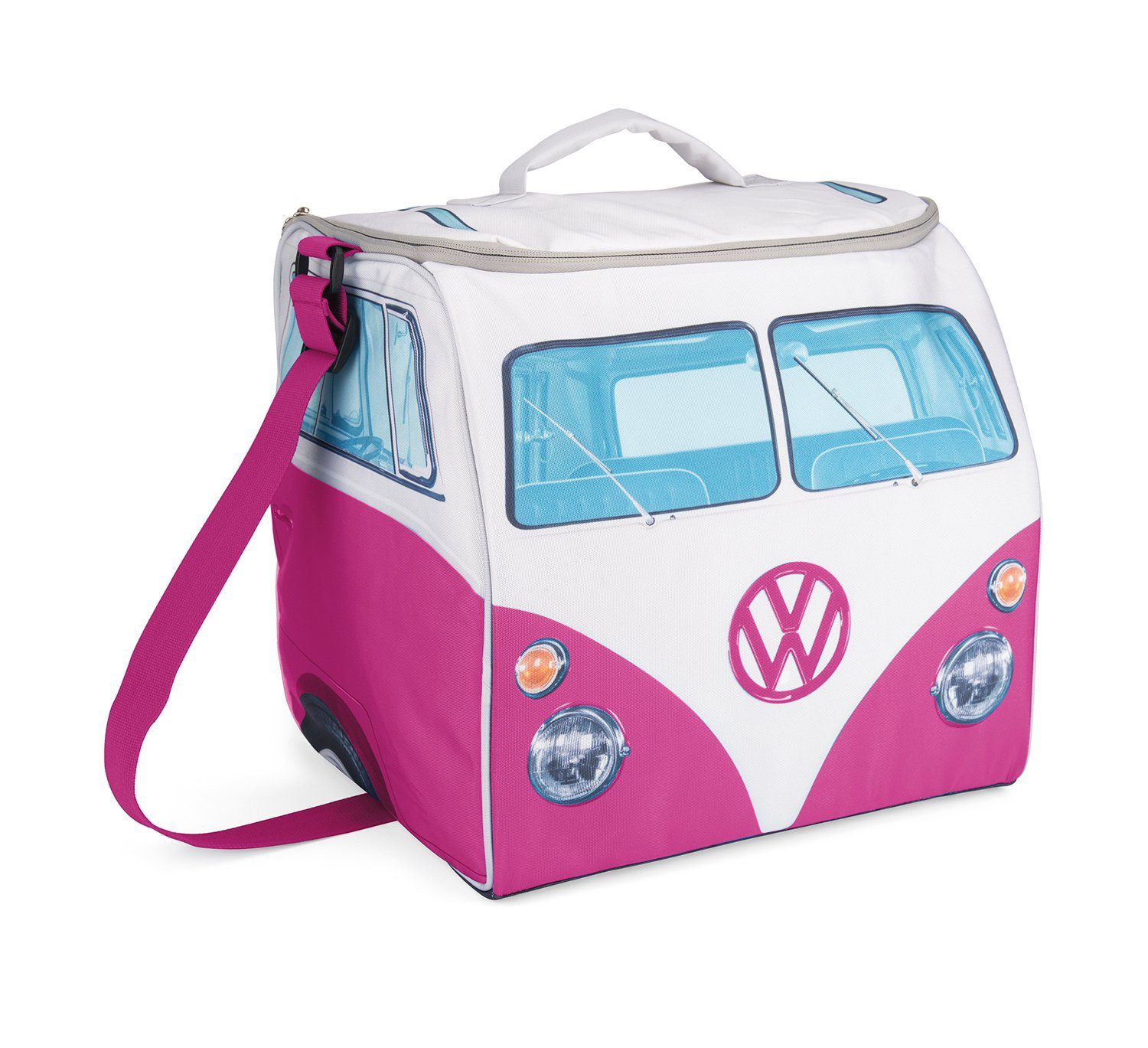 VW Collection by BRISA Picknicktasche, Volkswagen T1 Thermotasche Kühltasche Pink 30 Design, Liter vollisolierte Bus Bulli im