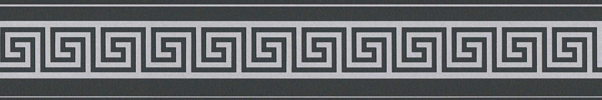 Borders Geometrische Motiv, Metallic grafisch, 11, Bordüre Bordüre Création geometrisch, Tapete Bordüre schwarz Only A.S. strukturiert,
