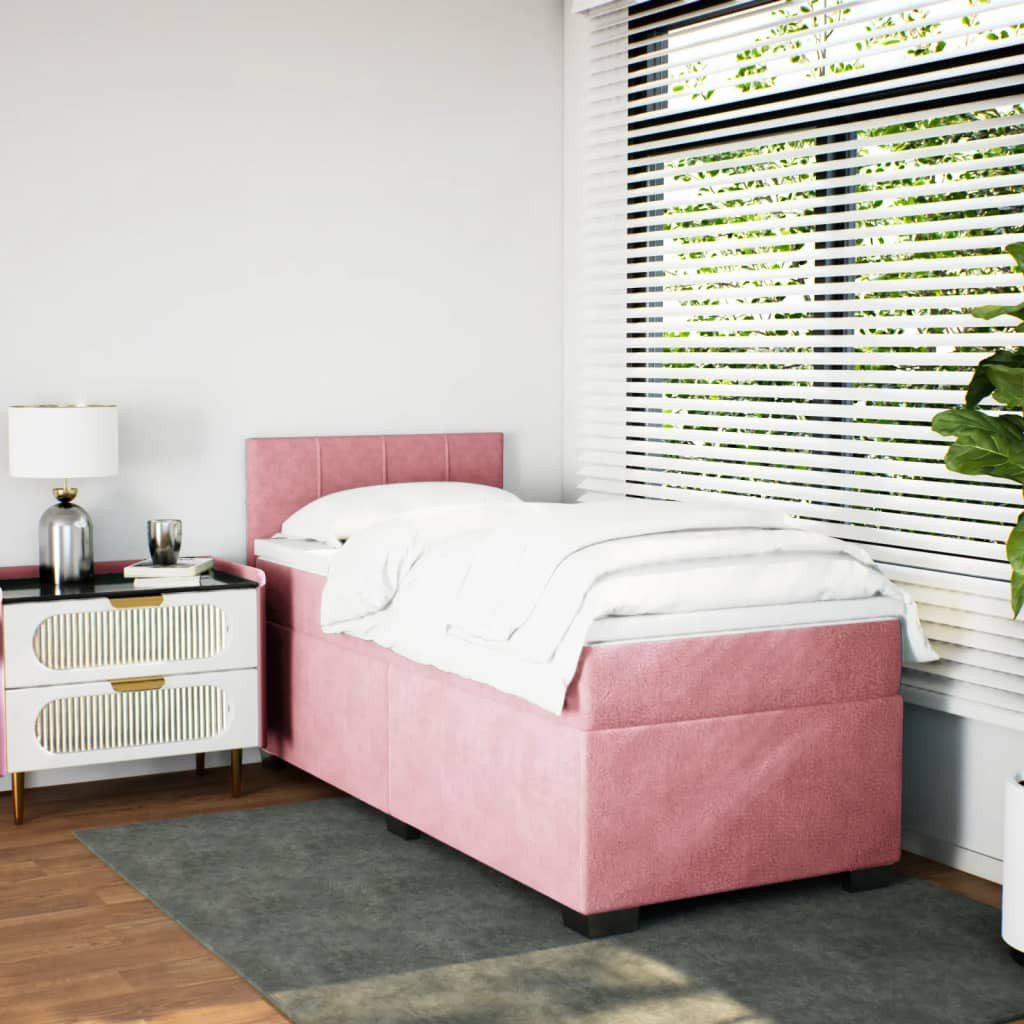 vidaXL Bett Boxspringbett mit Matratze Rosa günstig online kaufen
