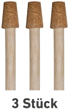 Windhager Gartenfigur, (Set, 3 St), Rosenkugelstäbe aus Holz mit Korkaufsatz