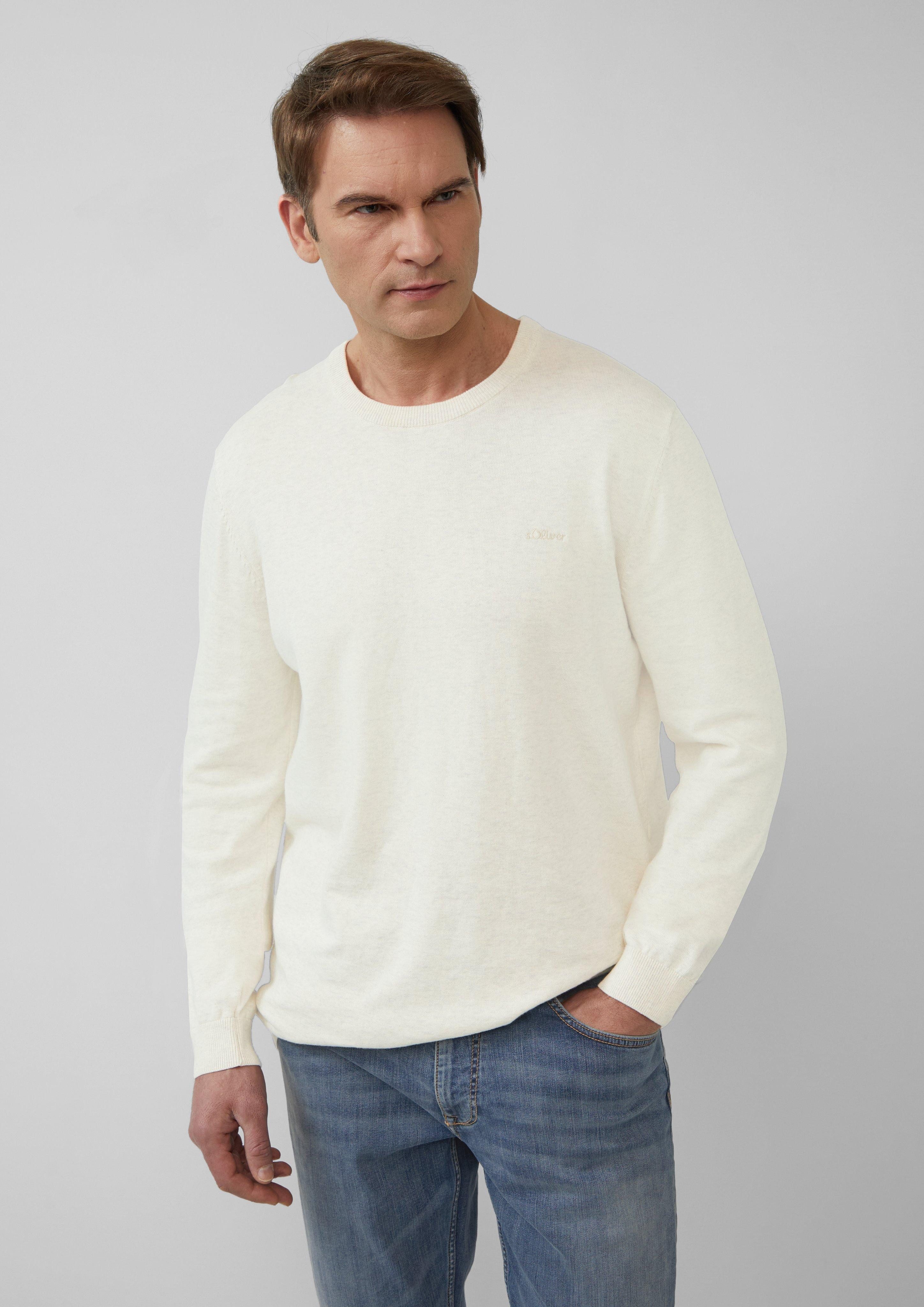 Strickpullover Strickpullover mit Logo-Stickerei