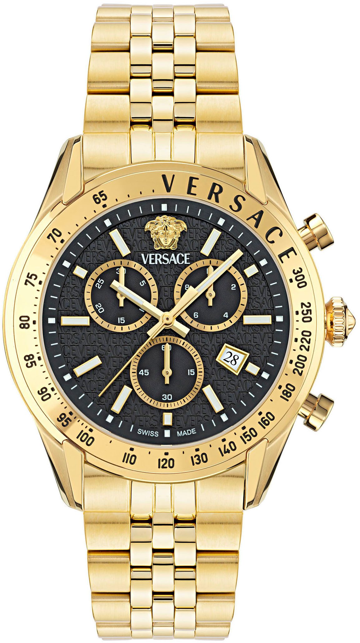 Versace Chronograph CHRONO MASTER, Quarzuhr, Armbanduhr, Herrenuhr, Datum, Stoppfunktion, Swiss Made