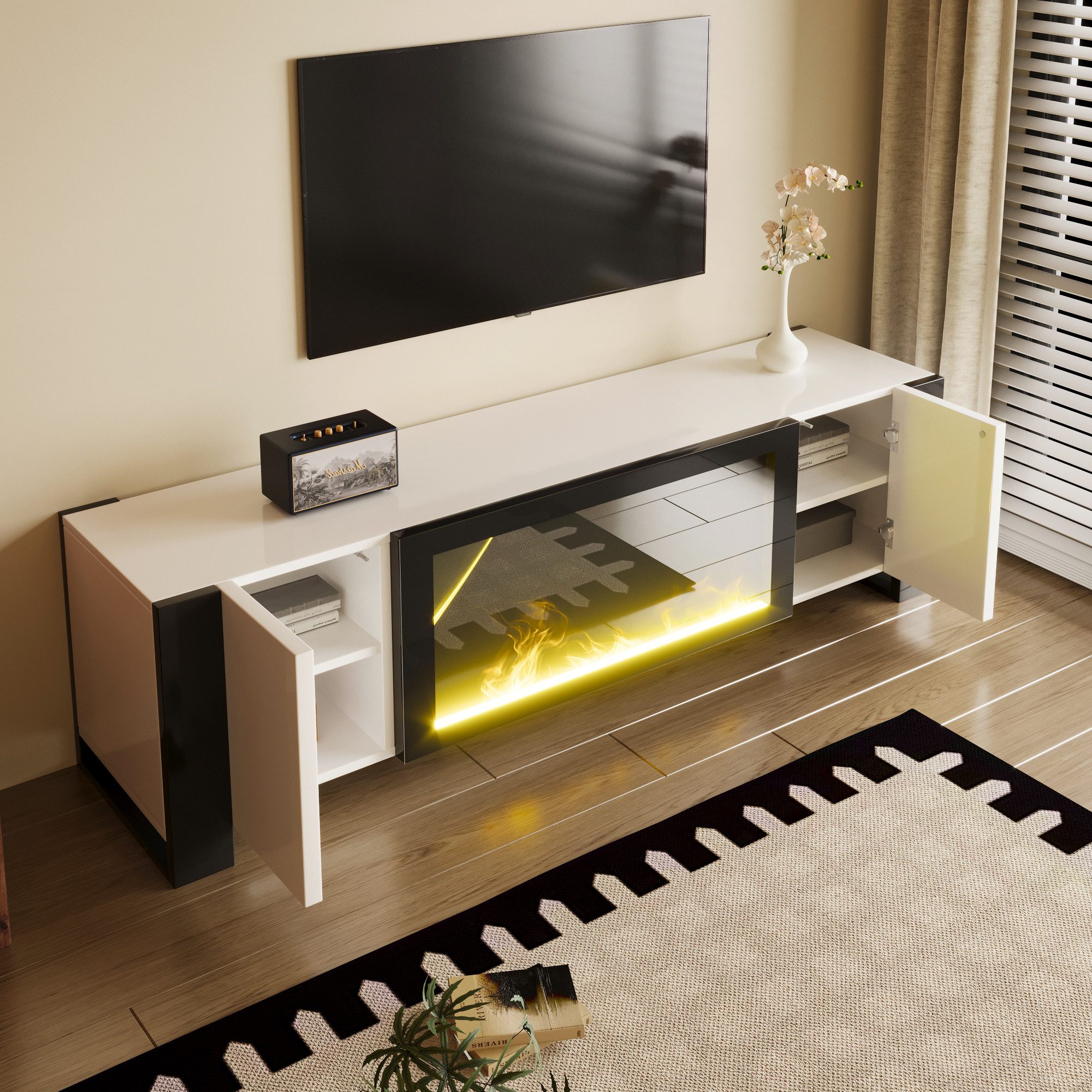 HAUSS SPOLE TV-Schrank mit elektrischem Kamin günstig online kaufen