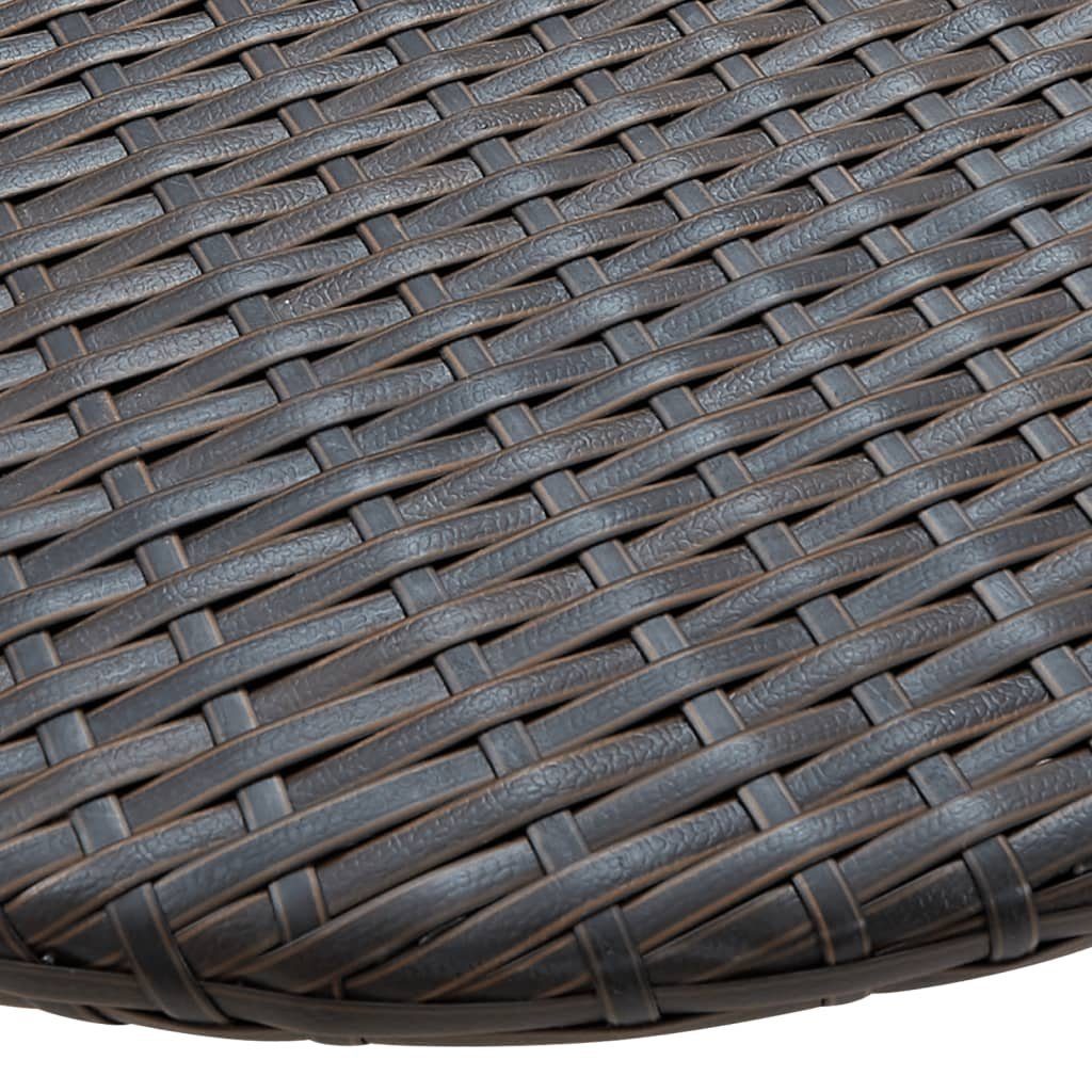 Gartentisch Braun Rattan | 60x60x40 cm Poly Braun (1-St) Braun vidaXL Balkontisch