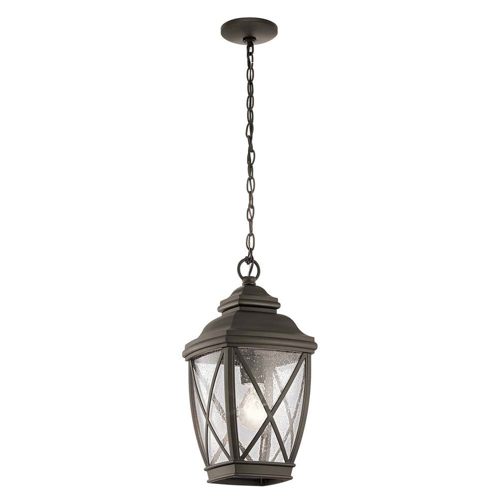 Elstead LIGHTING Außen-Deckenleuchte, Leuchtmittel nicht inklusive, Außenleuchte Kettenlaterne Hängeleuchte ALU-Guss Glas D 19,1 cm