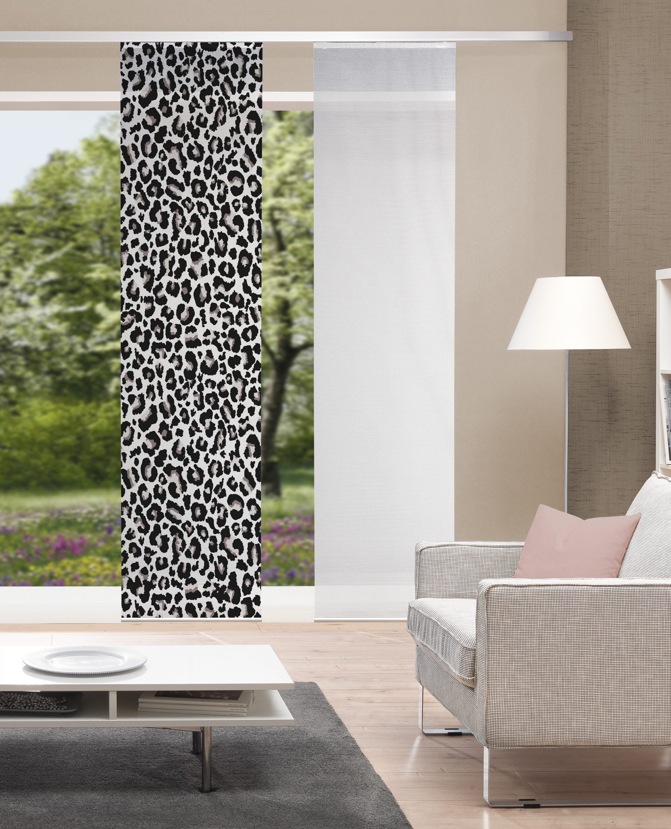 Vision S Schiebegardine LEOPARD (1 St), Paneelwagen, halbtransparent, Polyester, digital bedruckt