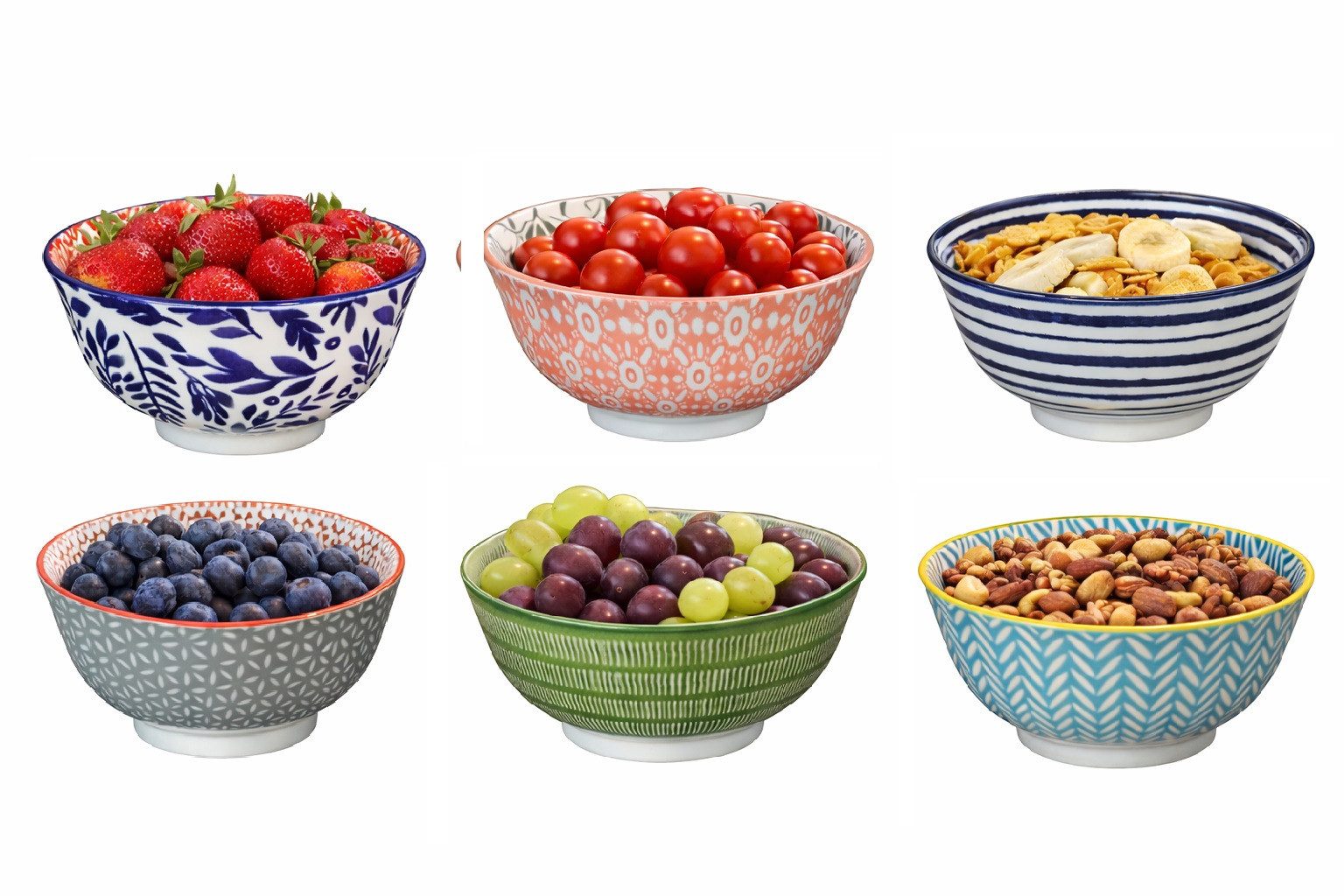 Cilio Schüssel 6er Set Bowl Schüssel Dessert-Schale Müslischale Ø15,5cm Cilio AMICI, Material: Porzellan