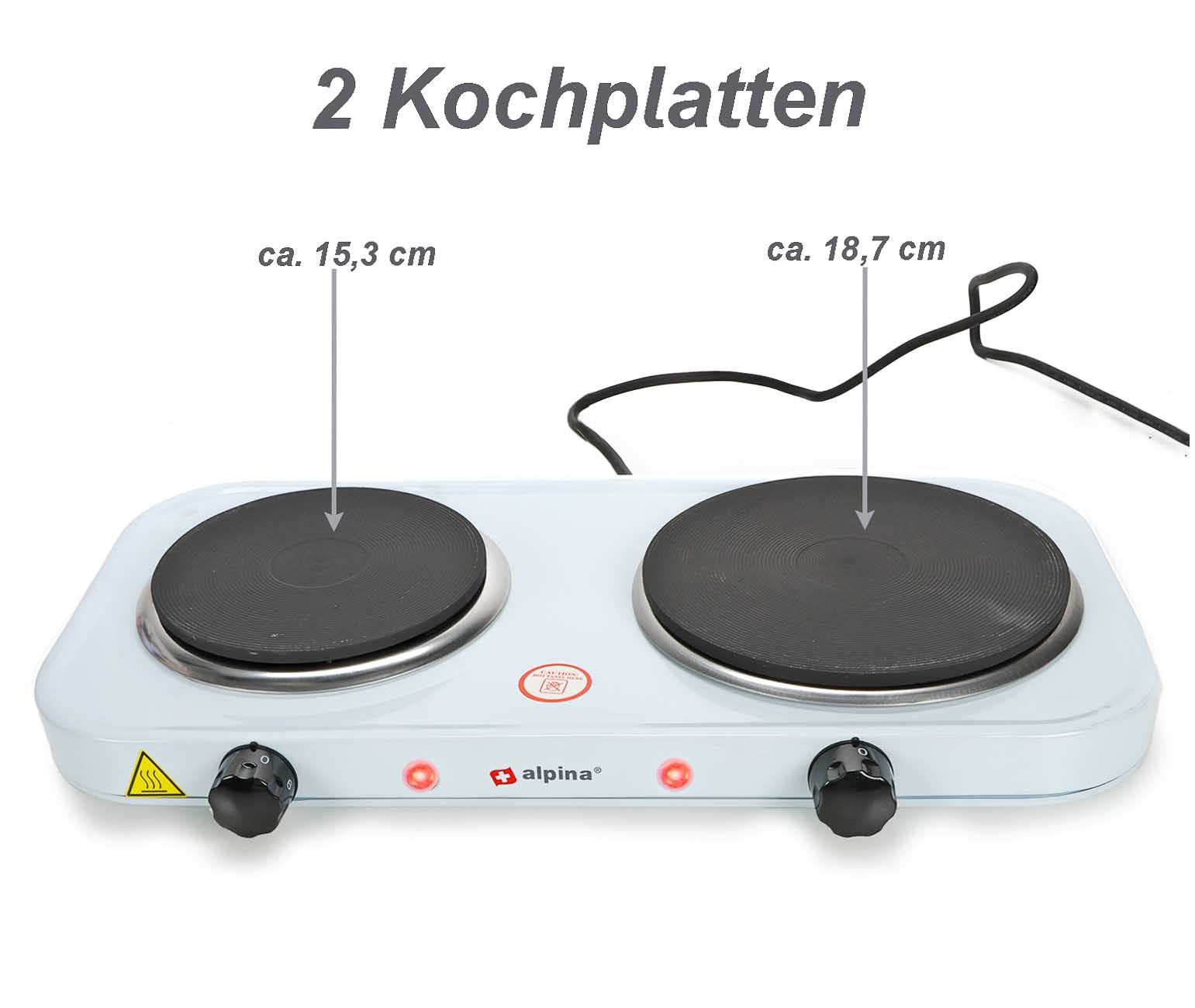 Bubble-Store Doppelkochplatte Elektro Kochplatten mit Stromkabel, Kochfeld, Herdplatte