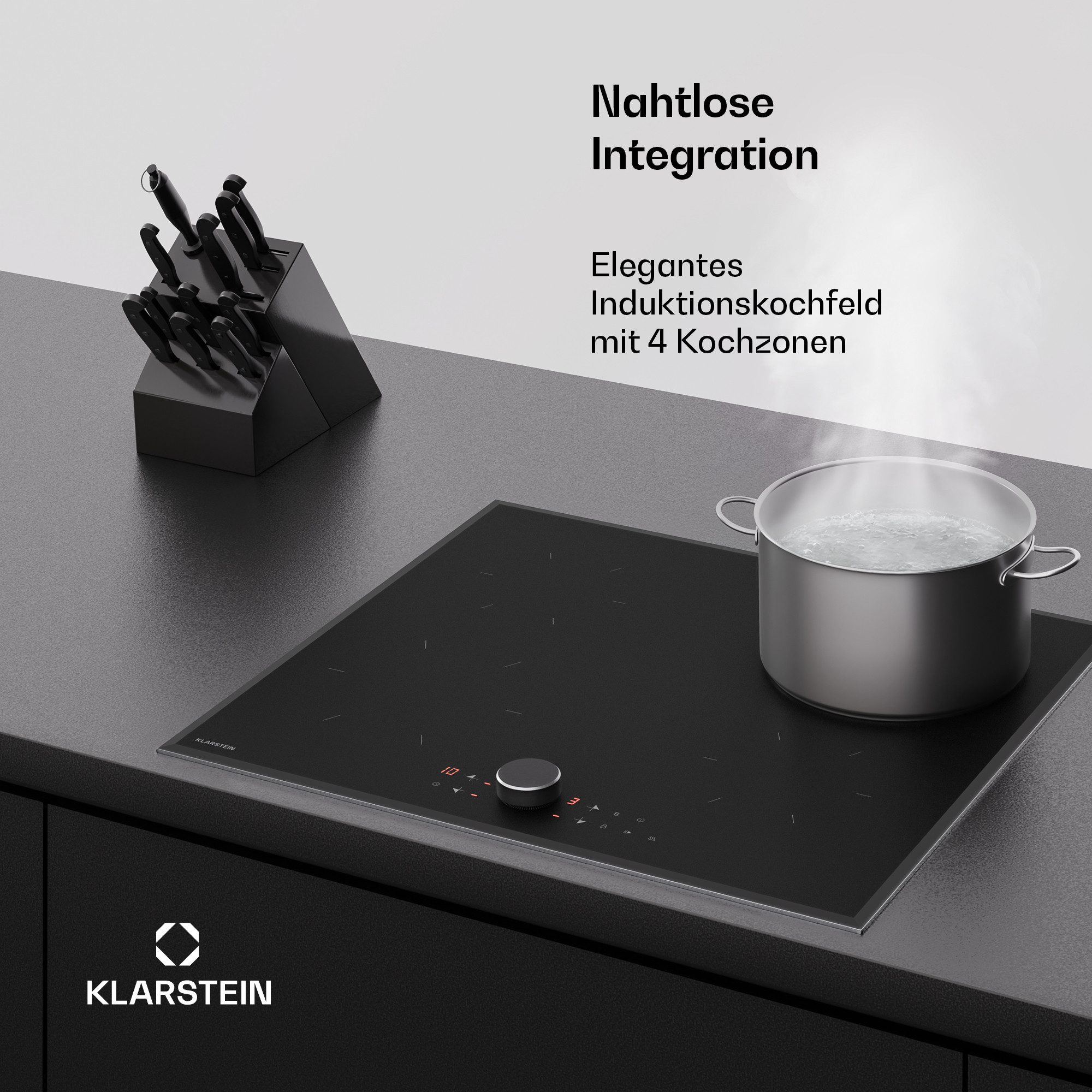 Klarstein Induktions-Kochfeld MagniChef, Induktionskochfeld 4 Kochzonen Modern & Innovativ 8200 W 60 cm