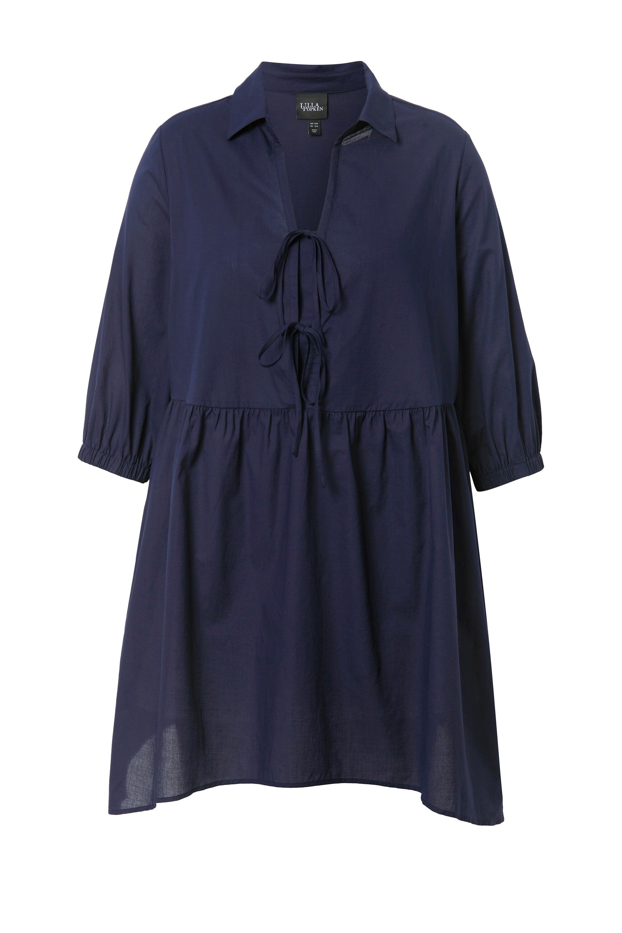 Ulla Popken Longbluse Bluse Zipfelsaum A-Linie Hemdkragen 3/4-Arm günstig online kaufen