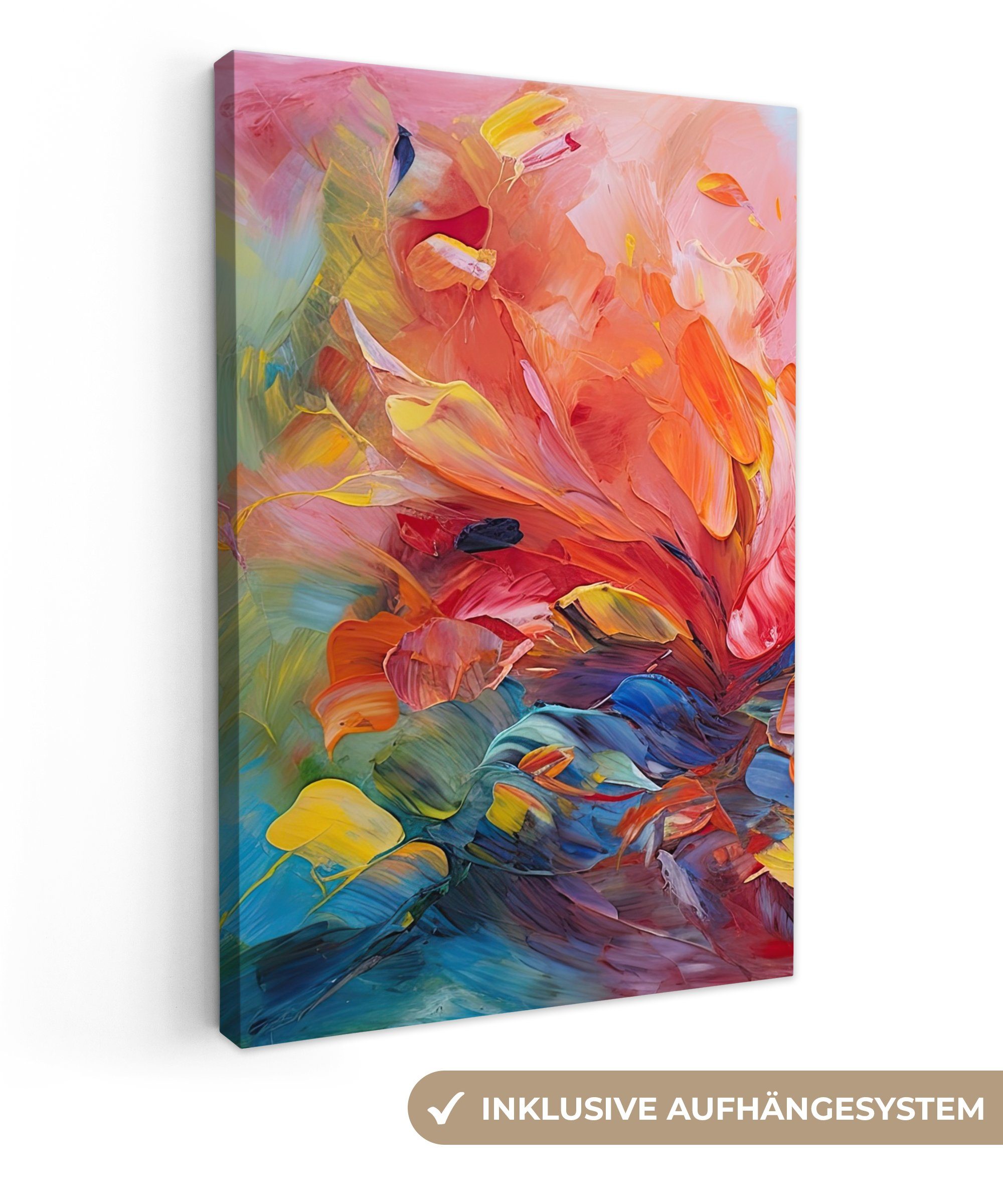 OneMillionCanvasses® Leinwandbild Ölfarbenoptik - Kunst - Abstrakt - Farben günstig online kaufen