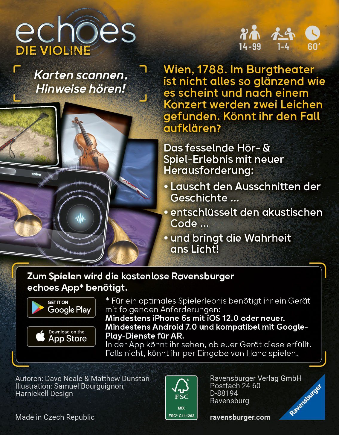 Ravensburger Spiel, echoes Violine, Made Spiel - - weltweit - in Europe, FSC® Wald Die Audio Mystery schützt