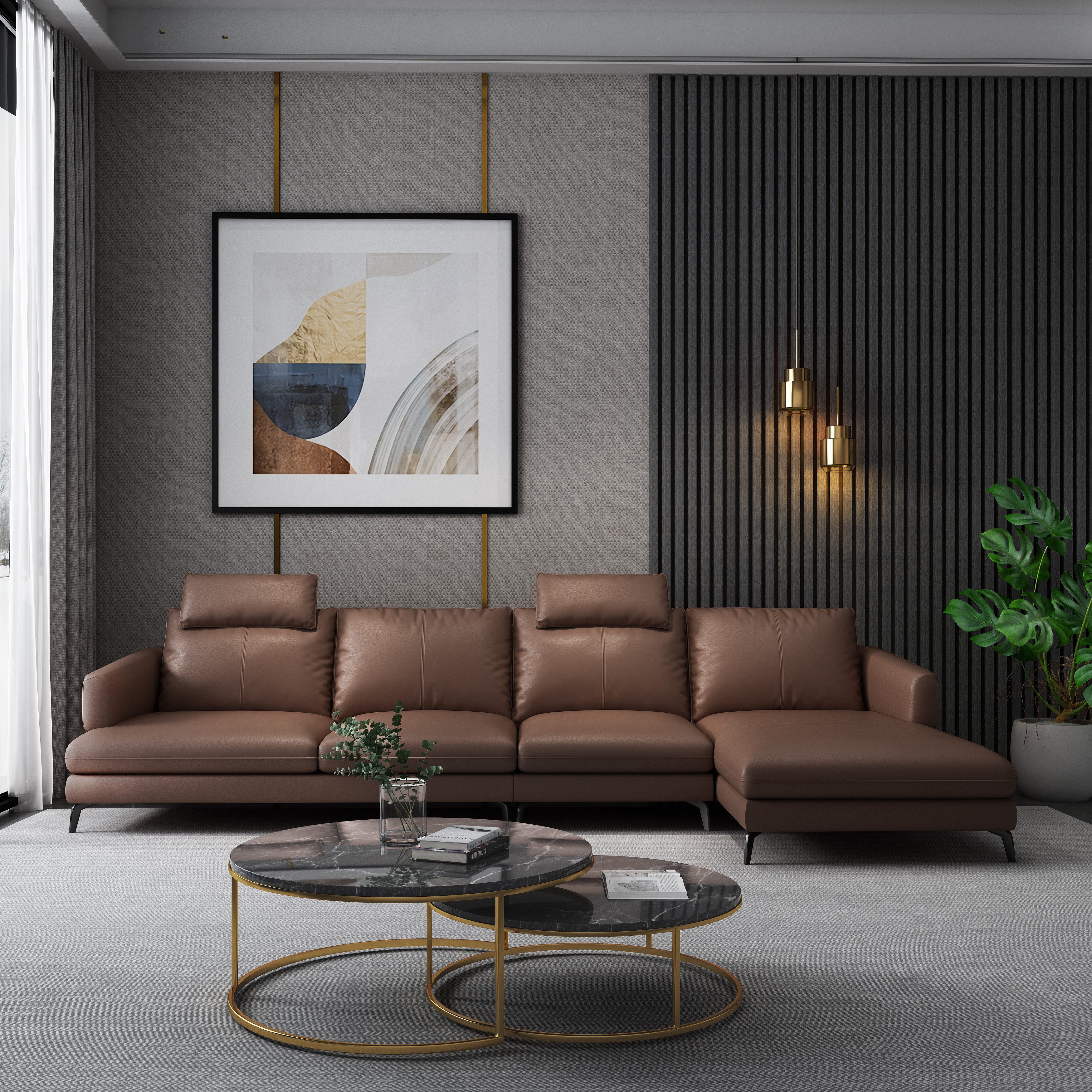 Xlmoebel Ecksofa Neues modernes Ecksofa in L-Form aus Leder für das Wohnzim günstig online kaufen