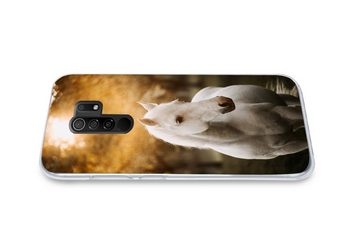 MuchoWow Handyhülle Pferd - Sonne - Herbst - Tiere - Natur, Phone Case, Handyhülle Xiaomi Redmi 9, Silikon, Schutzhülle