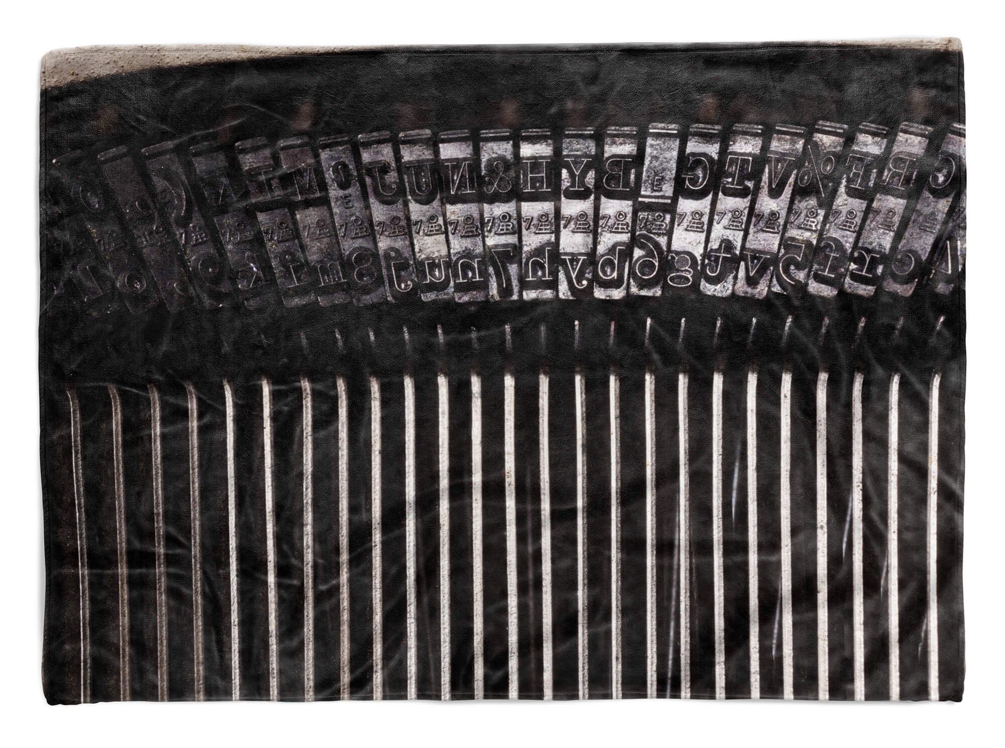 Saunatuch (1-St), Sinus Baumwolle-Polyester-Mix Schreibmaschi, Handtuch Fotomotiv Handtücher mit alte Handtuch Kuscheldecke Art Strandhandtuch