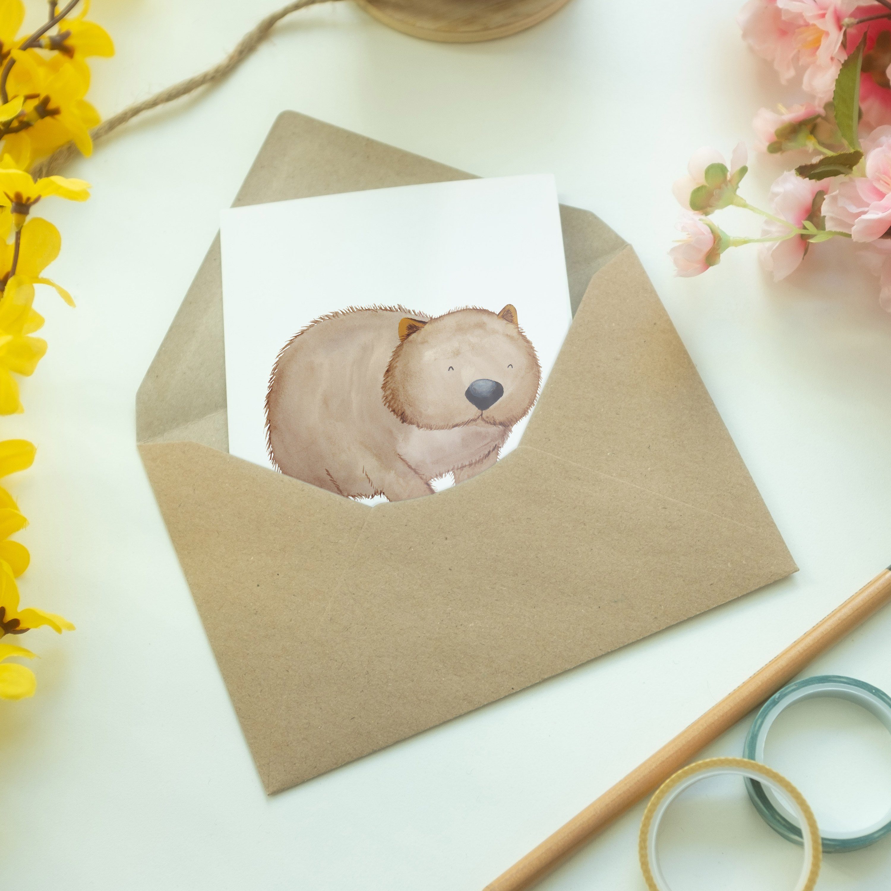 Panda Wombat Mrs. Geschenk, & Weiß Spruch, Glückwunschkarte, Geburtstag Karte, - - Mr. Grußkarte