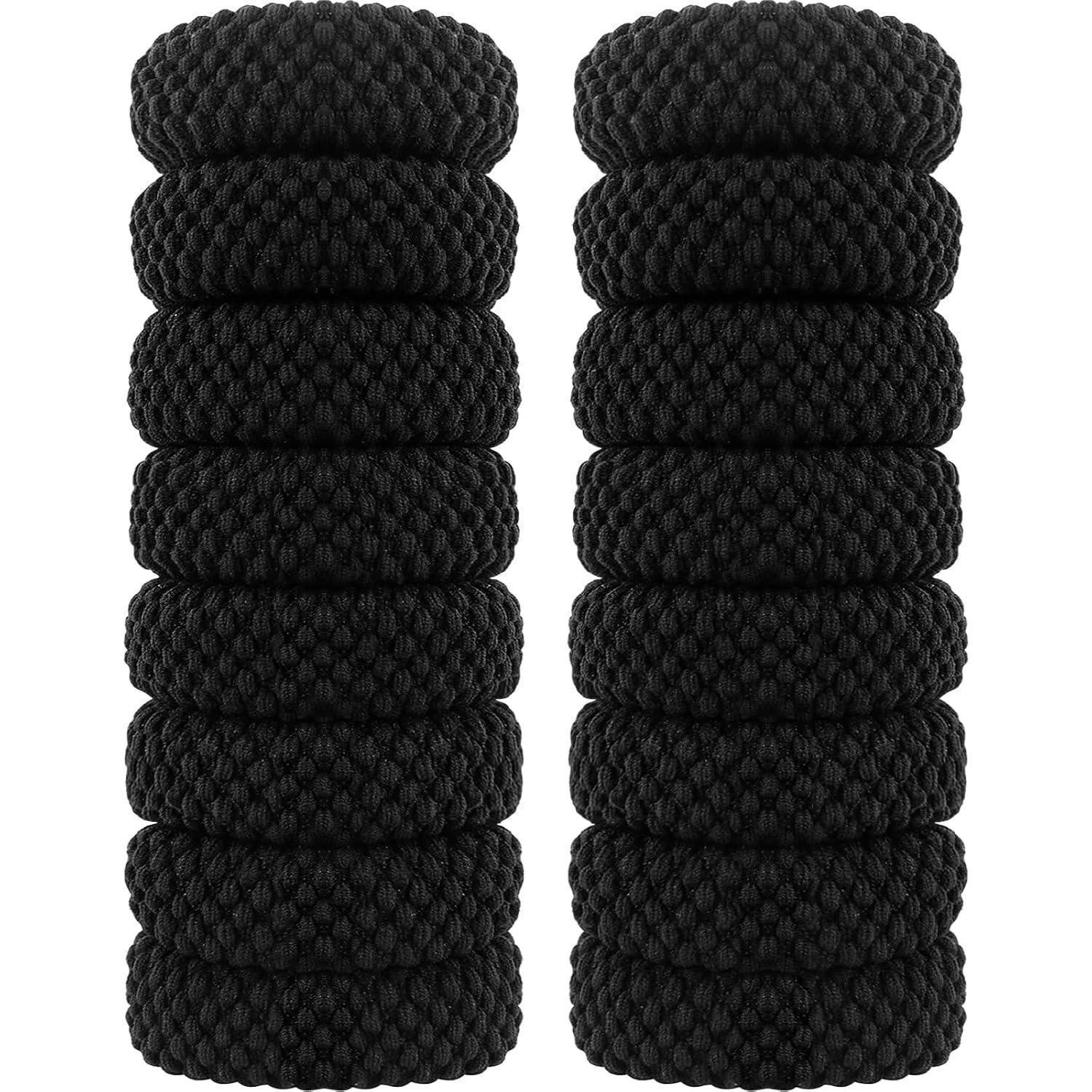 LuxusKollektion Haargummi 16er Set Haargummi Schwarz Dick Baumwolle Elastisch Damen Mädchen